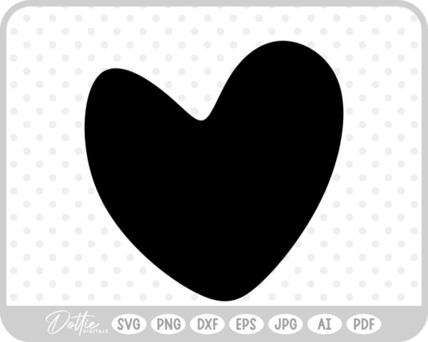 Doodle Heart Sketch Style Hand Drawn SVG PNG DXF – Cricut Silhouette Cutting File