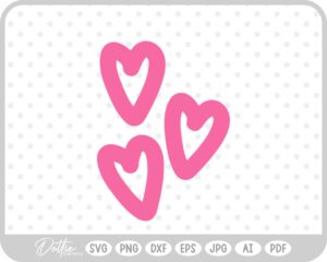 Three Hearts SVG PNG DXF – Cricut Silhouette Cutting File