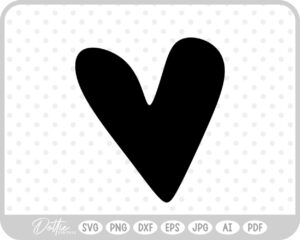 Doodle Heart Sketch Style Hand Drawn SVG PNG DXF – Cricut Silhouette Cutting File