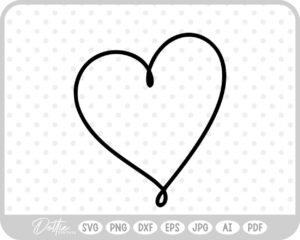 Hand Drawn Heart Sketch Doodle SVG PNG DXF – Cricut Silhouette Cutting File