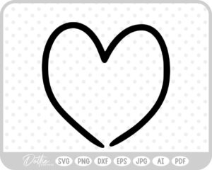 Hand Drawn Heart Sketch Doodle SVG PNG DXF – Cricut Silhouette Cutting File