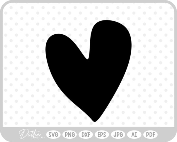 Doodle Heart Sketch Style Hand Drawn SVG PNG DXF – Cricut Silhouette Cutting File