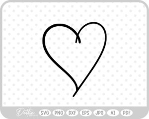 Hand Drawn Heart Sketch Doodle SVG PNG DXF – Cricut Silhouette Cutting File