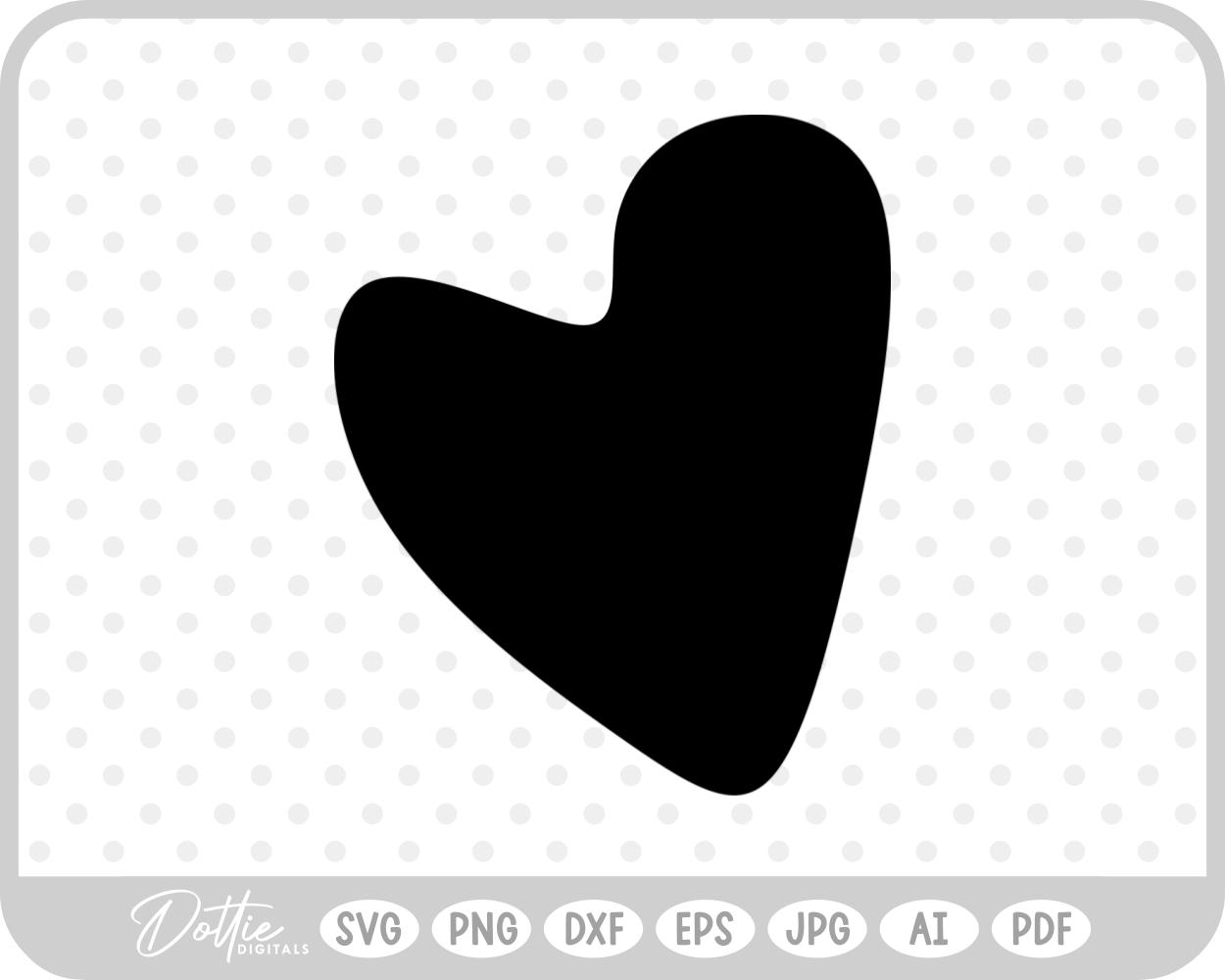 Doodle Heart Sketch Style Hand Drawn SVG PNG DXF – Cricut Silhouette Cutting File
