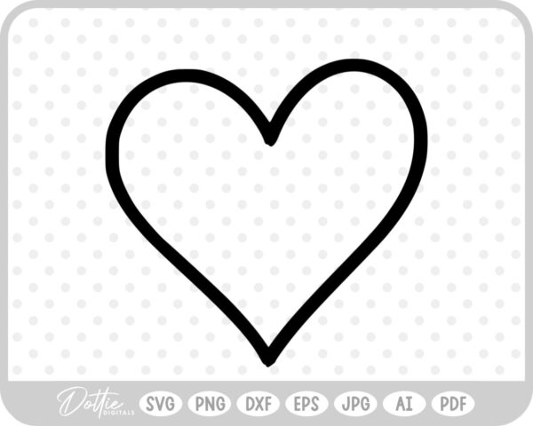 Hand Drawn Heart Sketch Doodle SVG PNG DXF – Cricut Silhouette Cutting File