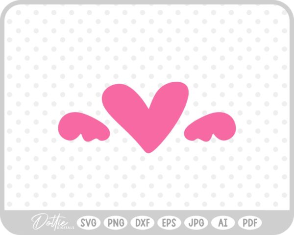 Heart With Wings SVG PNG DXF – Cricut Silhouette Cutting File