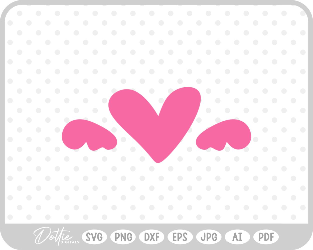 Heart With Wings SVG PNG DXF – Cricut Silhouette Cutting File