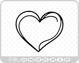 Hand Drawn Heart Sketch Doodle SVG PNG DXF – Cricut Silhouette Cutting File