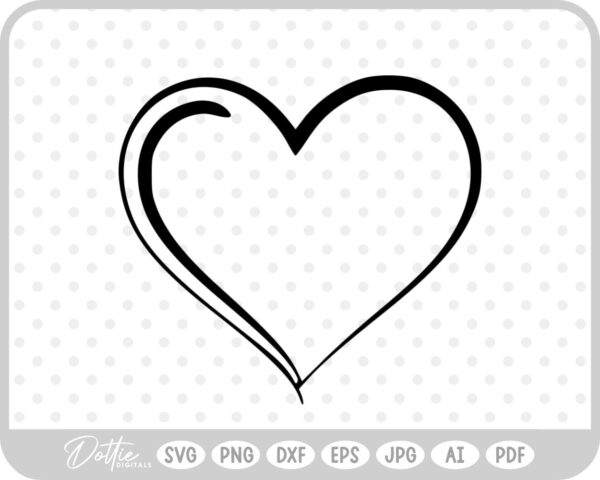 Hand Drawn Heart Sketch Doodle SVG PNG DXF – Cricut Silhouette Cutting File