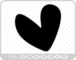 Doodle Heart Sketch Style Hand Drawn SVG PNG DXF – Cricut Silhouette Cutting File