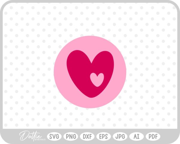 Heart Circle SVG PNG DXF – Cricut Silhouette Cutting File