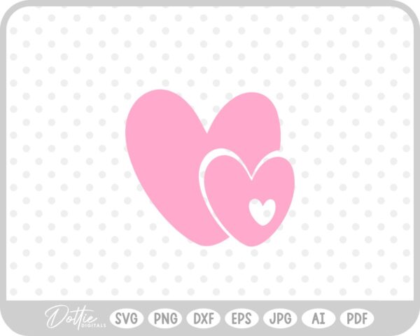 Three Hearts SVG PNG DXF – Cricut Silhouette Cutting File