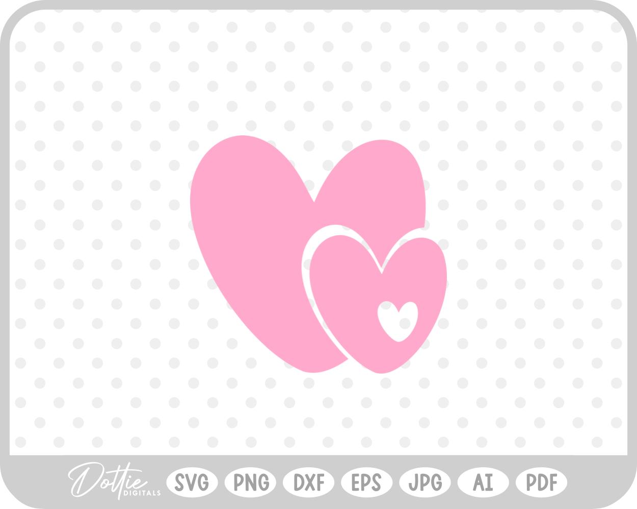 Three Hearts SVG PNG DXF – Cricut Silhouette Cutting File