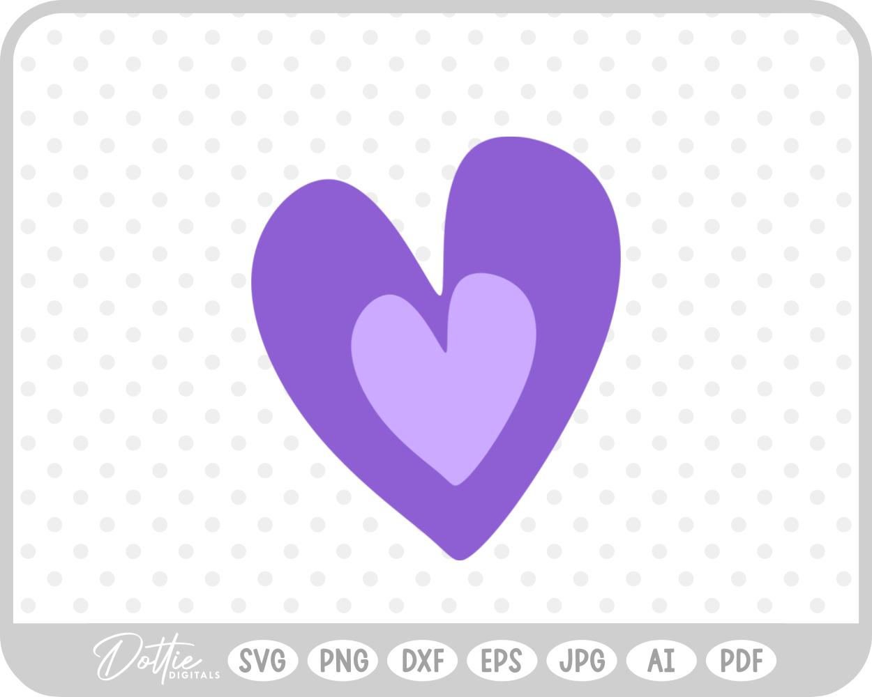 Heart Doodle Sketch Style Hand Drawn SVG PNG DXF – Cricut Silhouette Cutting File