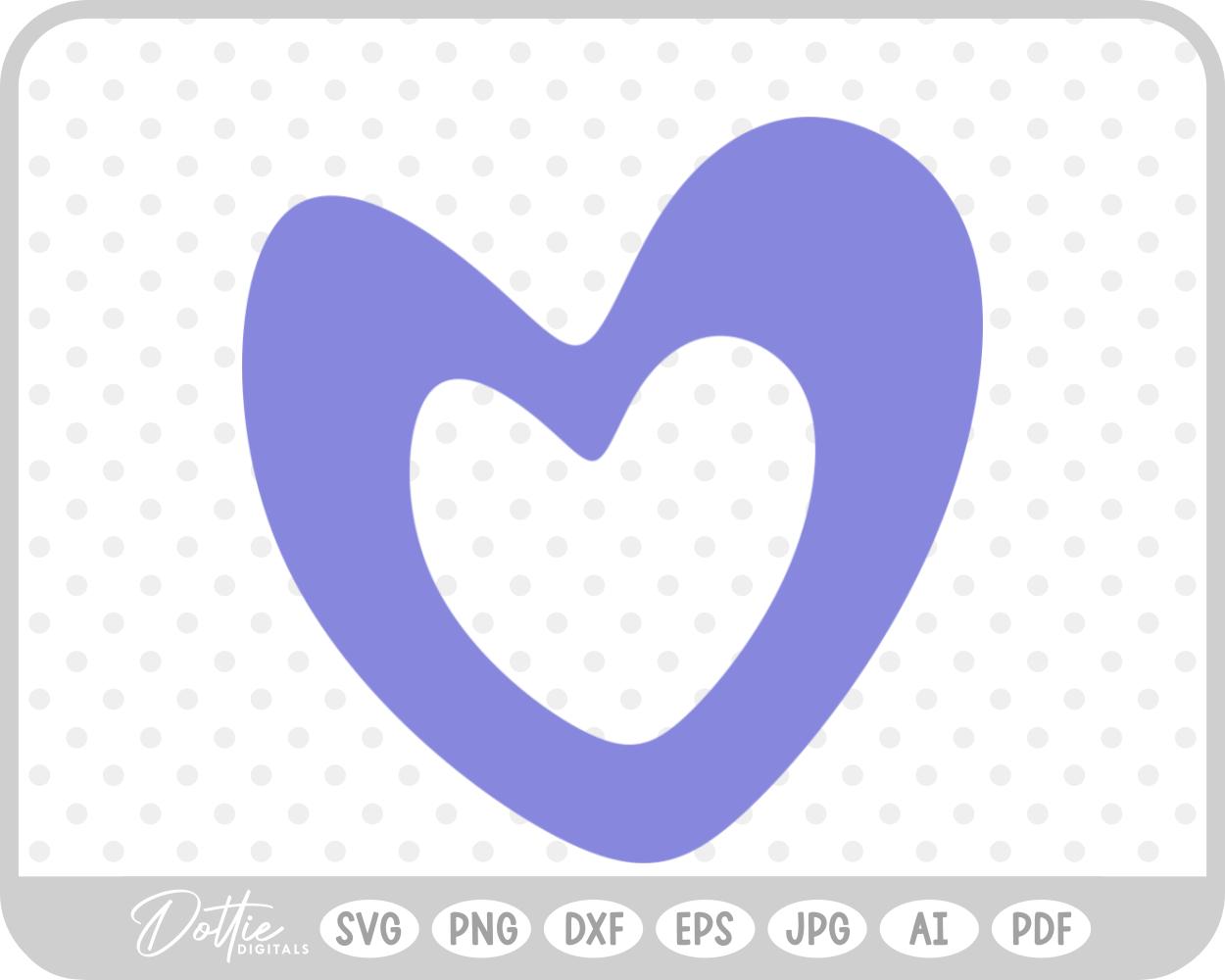 Heart Doodle Sketch Style Hand Drawn SVG PNG DXF – Cricut Silhouette Cutting File