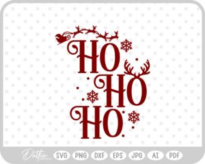 Ho Ho Ho Christmas Santa Quote Text Script SVG PNG DXF – Cricut Silhouette Cutting File