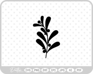 Holly Christmas Plant Winter Festive Branch Leaf SVG PNG DXF – Cricut Silhouette Cutting File