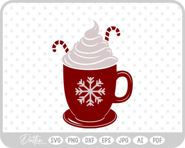 Hot Cocoa Christmas Festive Drink Winter SVG PNG DXF – Cricut Silhouette Cutting File