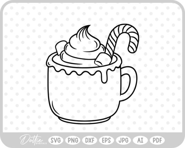 Hot Cocoa Christmas Festive Drink Winter SVG PNG DXF – Cricut Silhouette Cutting File