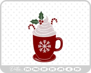 Hot Cocoa Christmas Festive Drink Winter SVG PNG DXF – Cricut Silhouette Cutting File