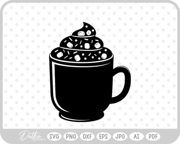 Hot Cocoa Christmas Festive Drink Winter SVG PNG DXF – Cricut Silhouette Cutting File