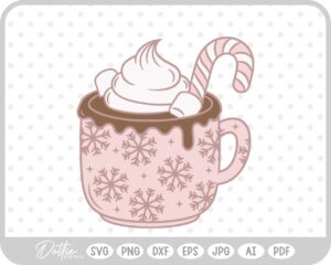 Hot Cocoa Christmas Festive Drink Winter SVG PNG DXF – Cricut Silhouette Cutting File