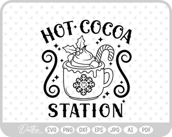 Hot Cocoa Christmas Festive Drink Winter SVG PNG DXF – Cricut Silhouette Cutting File