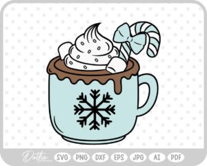 Hot Cocoa Christmas Festive Drink Winter SVG PNG DXF – Cricut Silhouette Cutting File