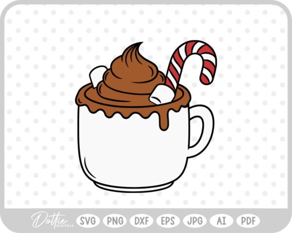 Hot Cocoa Christmas Festive Drink Winter SVG PNG DXF – Cricut Silhouette Cutting File