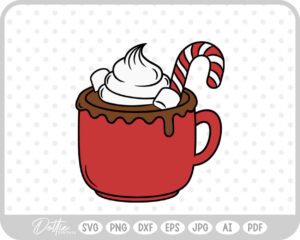 Hot Cocoa Christmas Festive Drink Winter SVG PNG DXF – Cricut Silhouette Cutting File