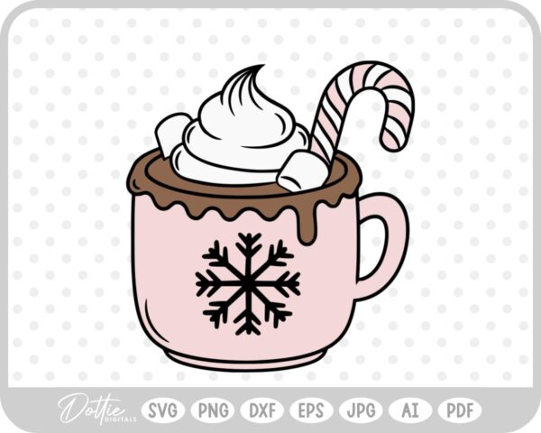 Hot Cocoa Christmas Festive Drink Winter SVG PNG DXF – Cricut Silhouette Cutting File
