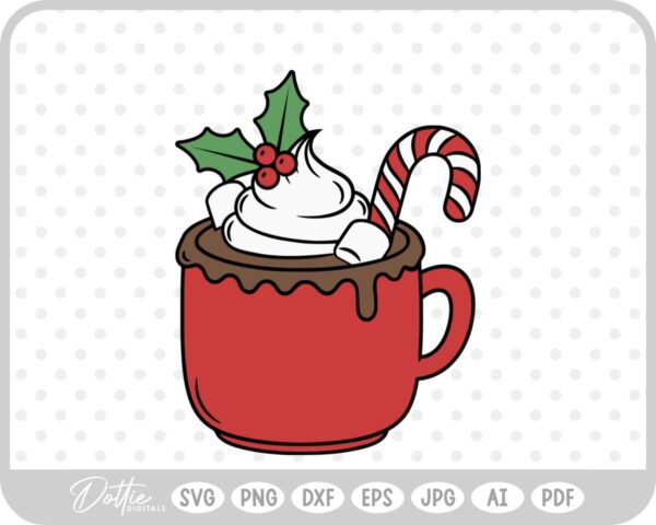 Hot Cocoa Christmas Festive Drink Winter SVG PNG DXF – Cricut Silhouette Cutting File