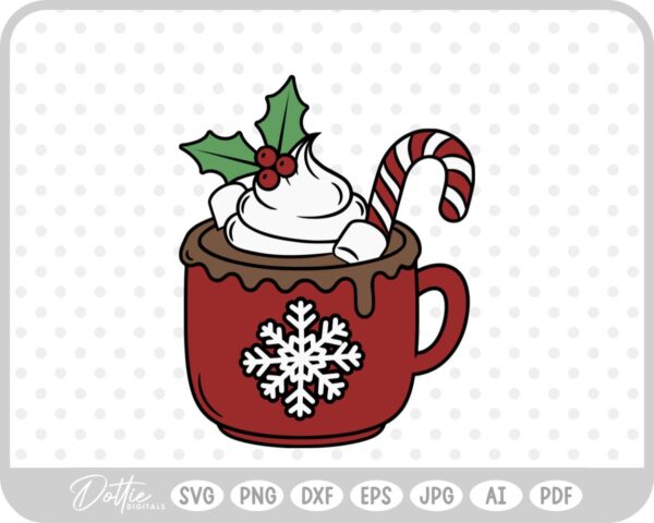 Hot Cocoa Christmas Festive Drink Winter SVG PNG DXF – Cricut Silhouette Cutting File