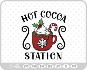 Hot Cocoa Christmas Festive Drink Winter SVG PNG DXF – Cricut Silhouette Cutting File