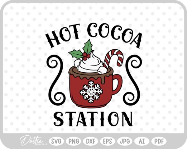 Hot Cocoa Christmas Festive Drink Winter SVG PNG DXF – Cricut Silhouette Cutting File