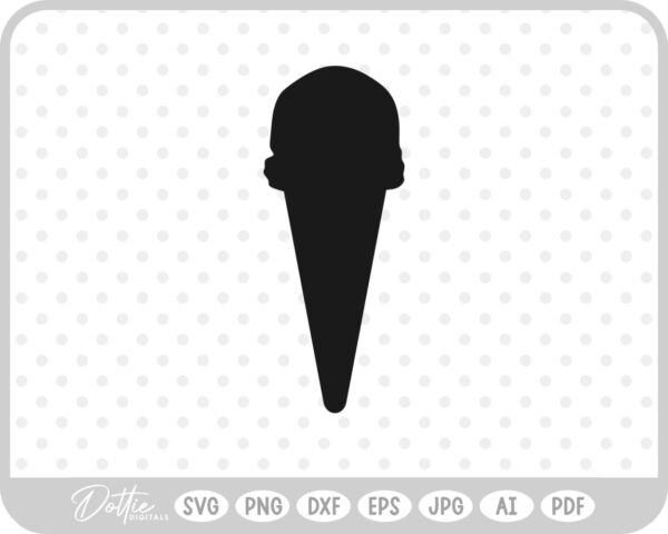 Ice Cream Cone SVG PNG DXF – Cricut Silhouette Cutting File