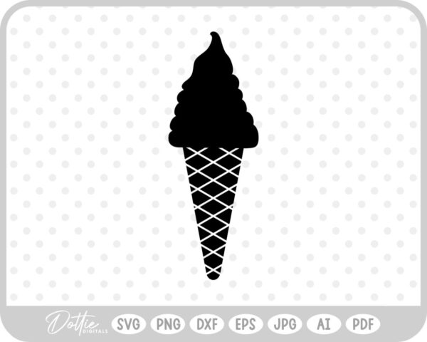 Whipped Ice Cream Cone SVG PNG DXF – Cricut Silhouette Cutting File
