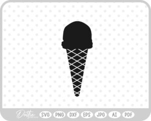Ice Cream Cone SVG PNG DXF – Cricut Silhouette Cutting File