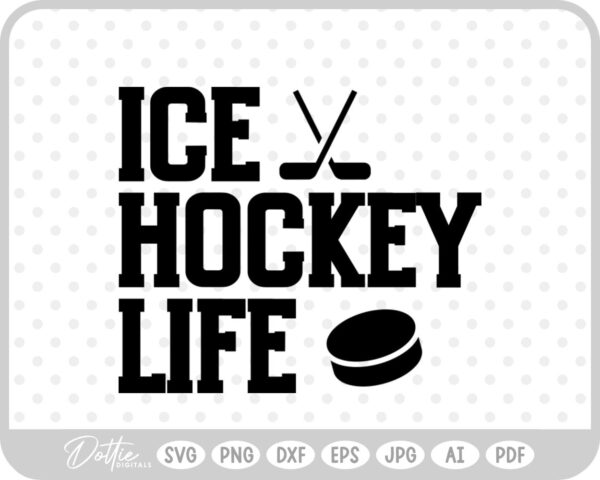 Ice Hockey Quote Puck Ice Life Words SVG PNG DXF – Cricut Silhouette Cutting File