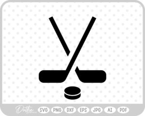 Ice Hockey Sticks and Puck SVG PNG DXF – Cricut Silhouette Cutting File