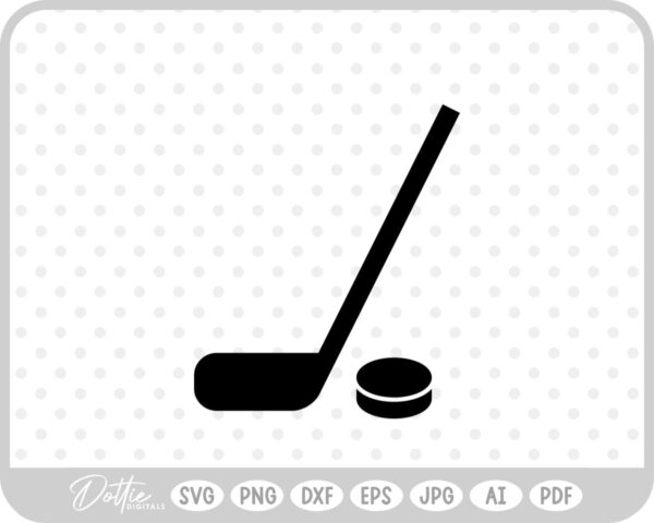 Ice Hockey Stick and Puck SVG PNG DXF – Cricut Silhouette Cutting File
