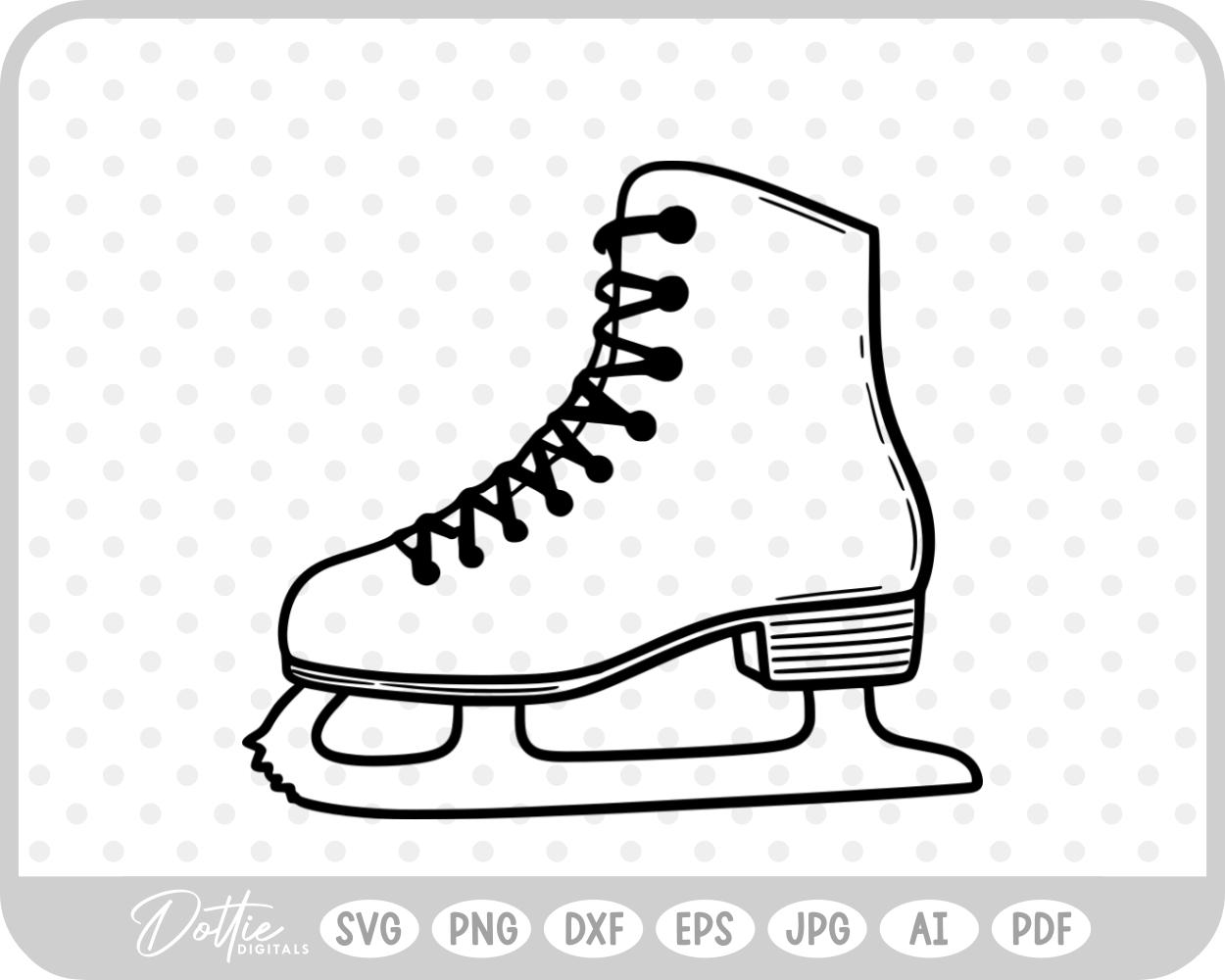 Ice Skate Figure Skates Sport Boot SVG PNG DXF – Cricut Silhouette Cutting File