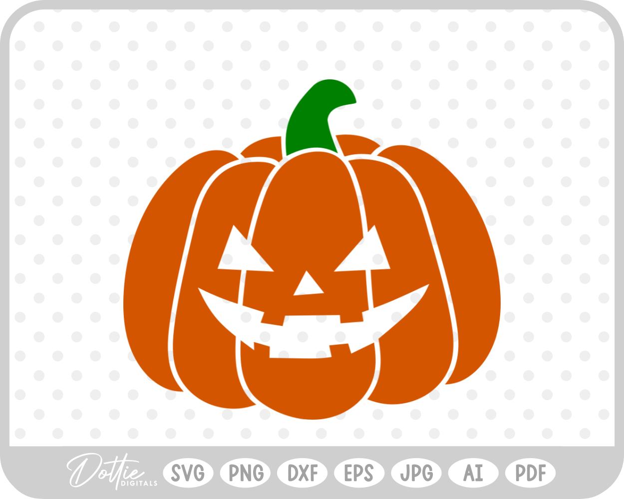 Halloween Pumpkin Jack O Lantern SVG PNG DXF – Cricut Silhouette Cutting File