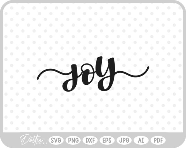 Joy Script Text Words Christmas SVG PNG DXF – Cricut Silhouette Cutting File