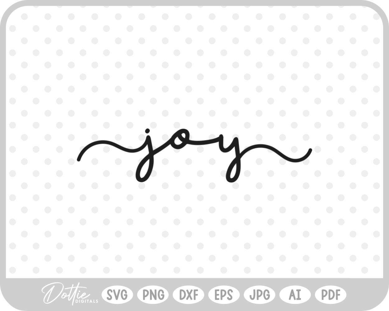Joy Script Text Words Christmas SVG PNG DXF – Cricut Silhouette Cutting File
