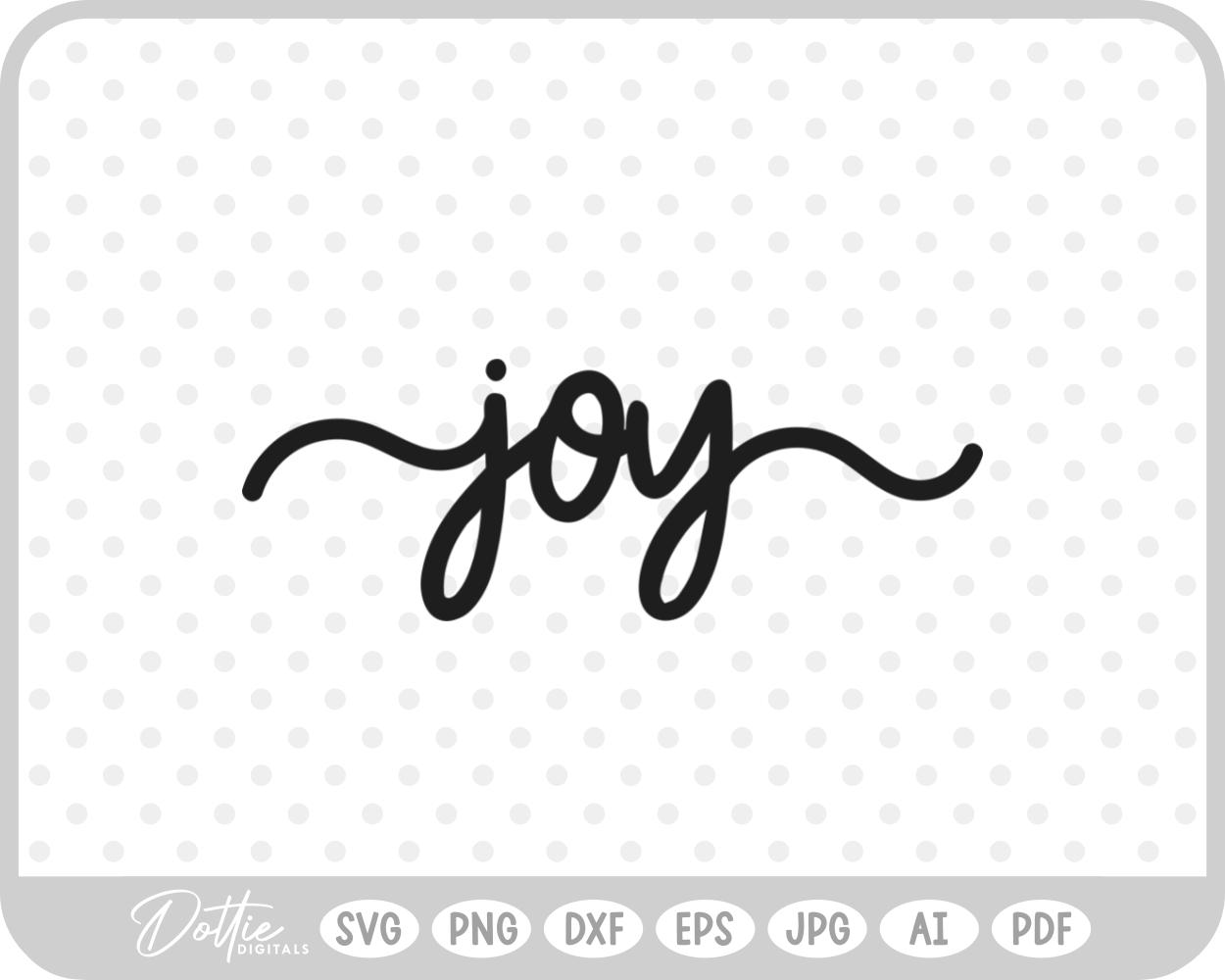 Joy Script Text Words Christmas SVG PNG DXF – Cricut Silhouette Cutting File