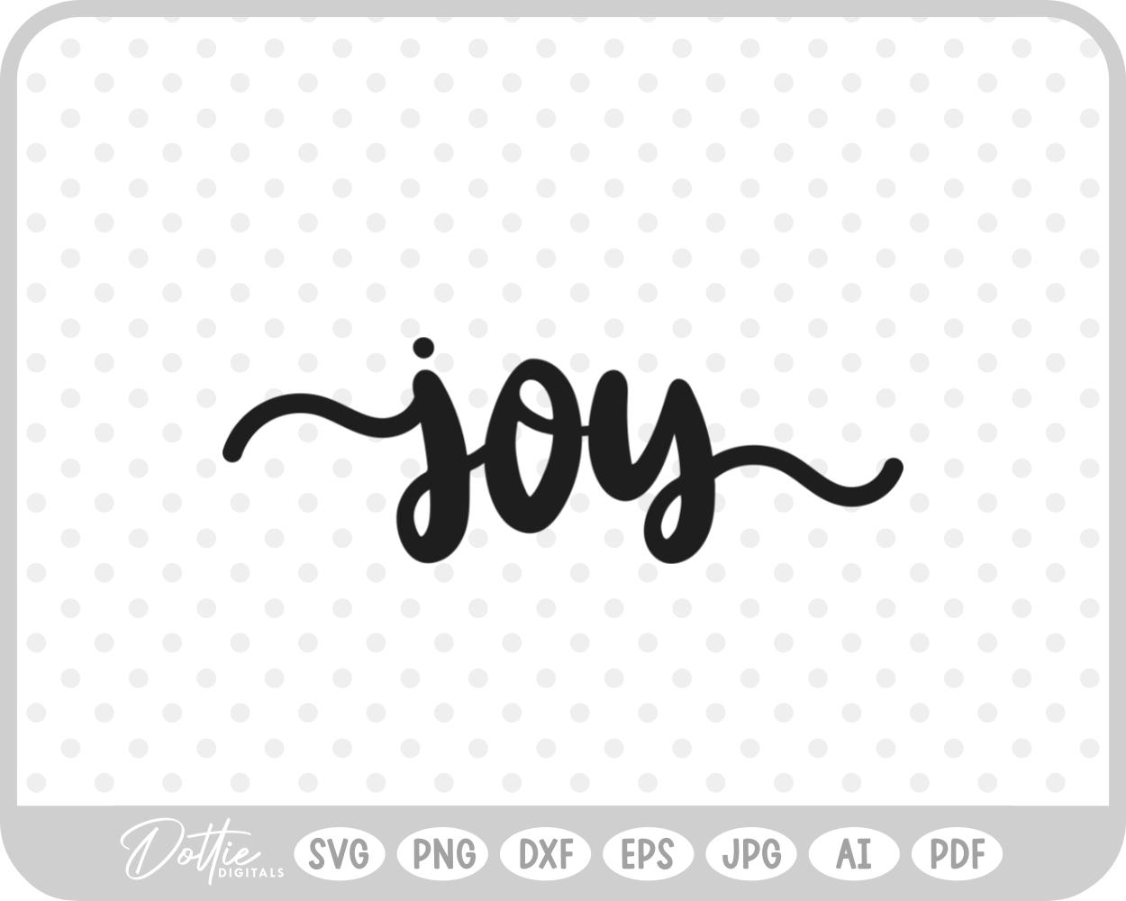 Joy Script Text Words Christmas SVG PNG DXF – Cricut Silhouette Cutting File
