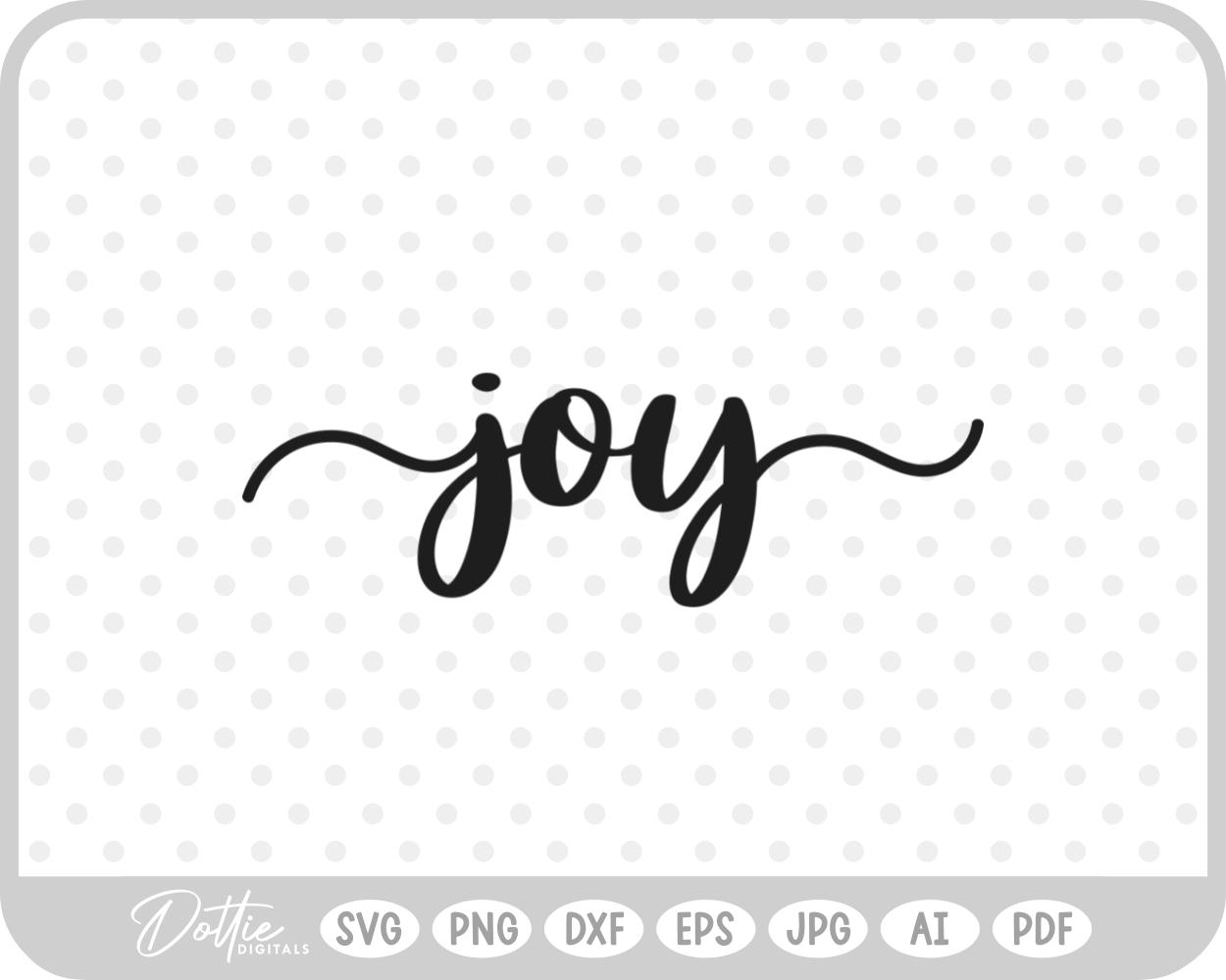 Joy Script Text Words Christmas SVG PNG DXF – Cricut Silhouette Cutting File