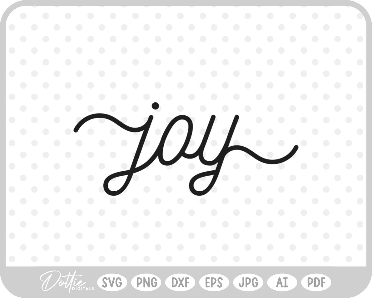 Joy Script Text Words Christmas SVG PNG DXF – Cricut Silhouette Cutting File