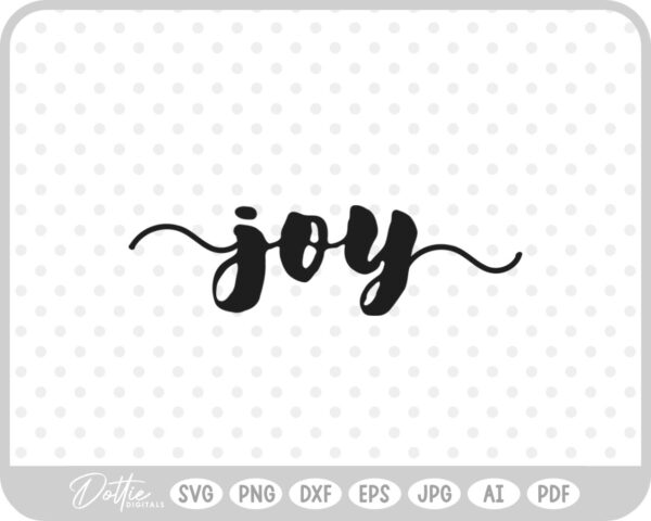 Joy Script Text Words Christmas SVG PNG DXF – Cricut Silhouette Cutting File